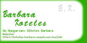 barbara koteles business card