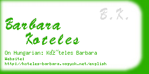 barbara koteles business card